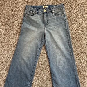 KUT from the Kloth Women's Meg High-Rise Fab Ab Wide Leg Raw Hem Size 6